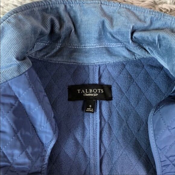 Talbots Blue Quilted Snap Closure Vest Size Small - Picture 5 of 7